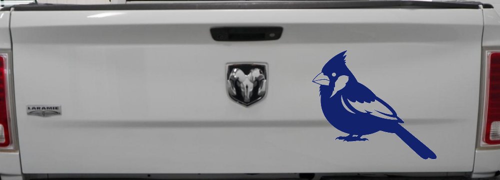 Cardinal Bird Car or Truck Vinyl Window Decal Sticker (Navy)