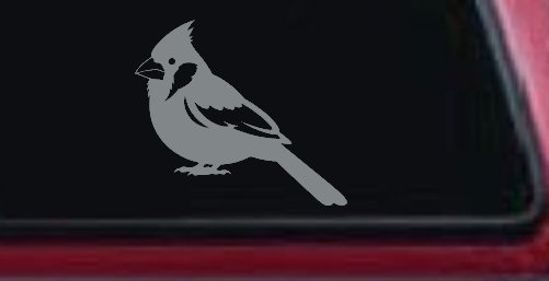 Cardinal Bird Car or Truck Vinyl Window Decal Sticker (Telegrey)