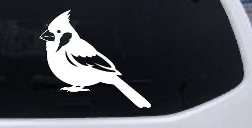 Cardinal Bird Car or Truck Vinyl Window Decal Sticker (White)