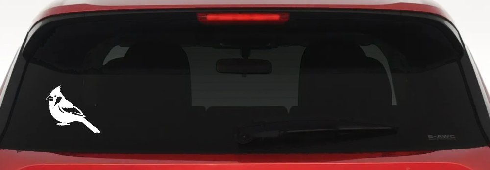 Cardinal Bird Car or Truck Vinyl Window Decal Sticker (White)