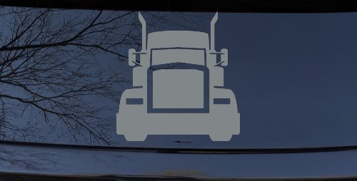 Tractor Trailer Truck Big Rig Car or Truck Vinyl Window Decal Sticker (Telegrey)