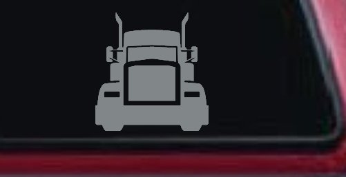 Tractor Trailer Truck Big Rig Car or Truck Vinyl Window Decal Sticker (Telegrey)