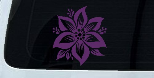 Poinsettia Flower Car or Truck Vinyl Window Decal Sticker (Violet)