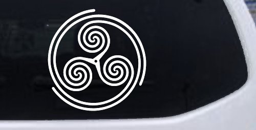 Triskele Car or Truck Vinyl Window Decal Sticker (White)