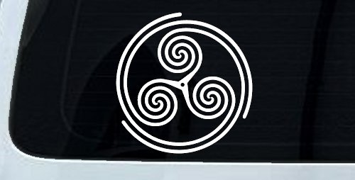 Triskele Car or Truck Vinyl Window Decal Sticker (White)