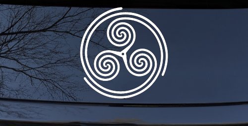 Triskele Car or Truck Vinyl Window Decal Sticker (White)