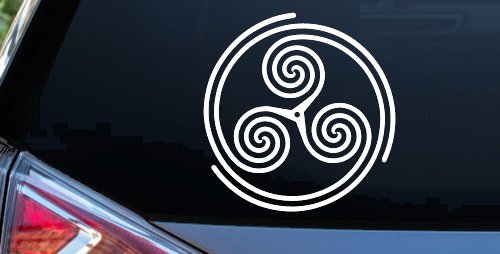 Triskele Car or Truck Vinyl Window Decal Sticker (White)