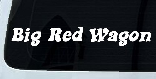 Big Red Wagon Car or Truck Vinyl Window Decal Sticker (White)