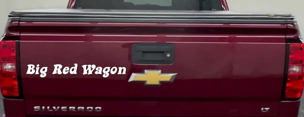 Big Red Wagon Car or Truck Vinyl Window Decal Sticker (White)