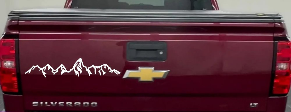 Teton Montain Range Car or Truck Vinyl Window Decal Sticker (White)