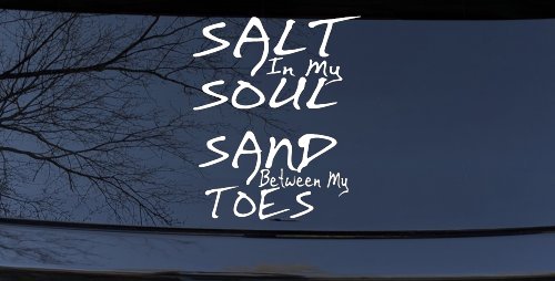 Salt Sand Beach Decal Car or Truck Vinyl Window Decal Sticker (White)