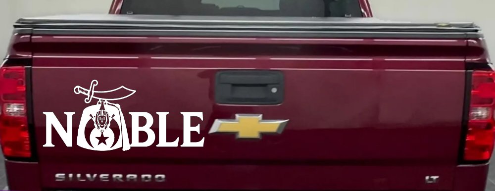 Noble Fez Hat Shriner Car or Truck Vinyl Window Decal Sticker (White)