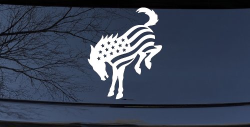 Ford Bronco American Flag Car or Truck Vinyl Window Decal Sticker (White)