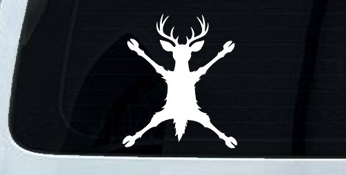 Deer Splat Car Truck Vinyl Window Decal Sticker (White)
