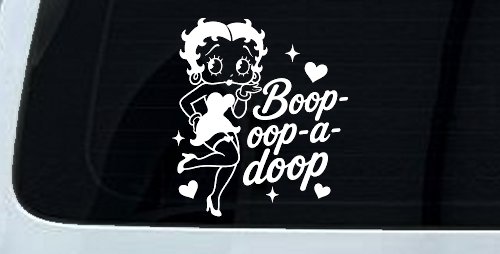 Betty Boop Opp A Doop Car Truck Vinyl Window Decal Sticker (White)