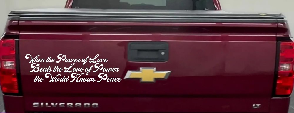 Power of Love Beats Love of Power World Peace Car or Truck Vinyl Window Decal Sticker (White)