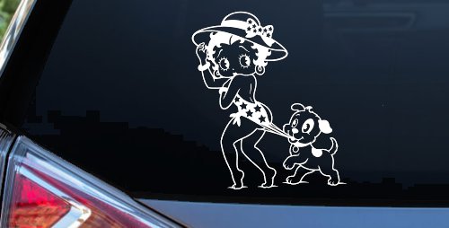 Betty Boop iconic Coopertone Car Truck Vinyl Window Decal Sticker (White)