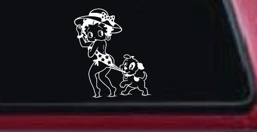 Betty Boop iconic Coopertone Car Truck Vinyl Window Decal Sticker (White)