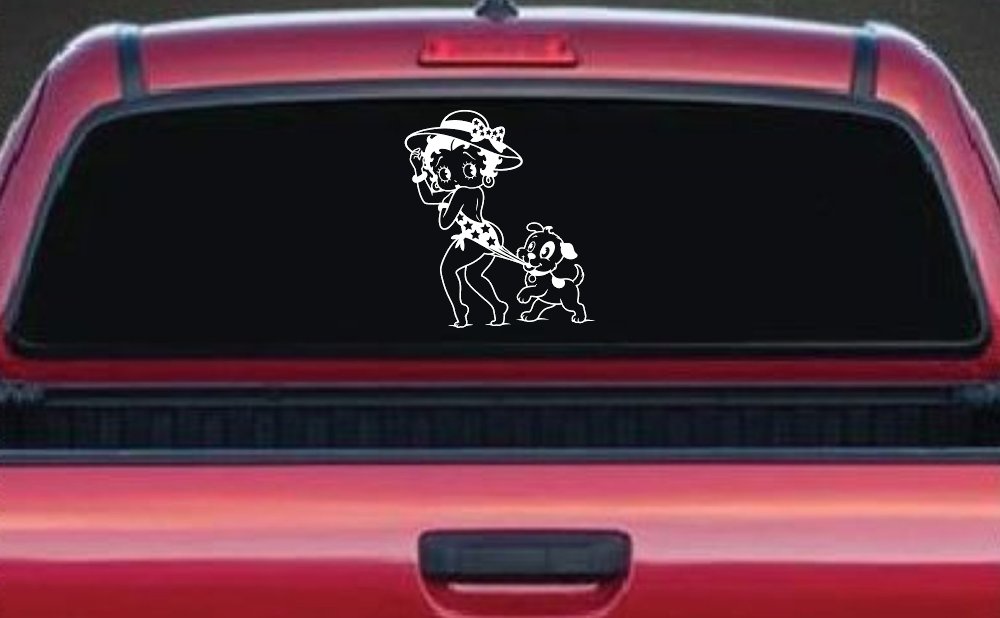 Betty Boop iconic Coopertone Car Truck Vinyl Window Decal Sticker (White)