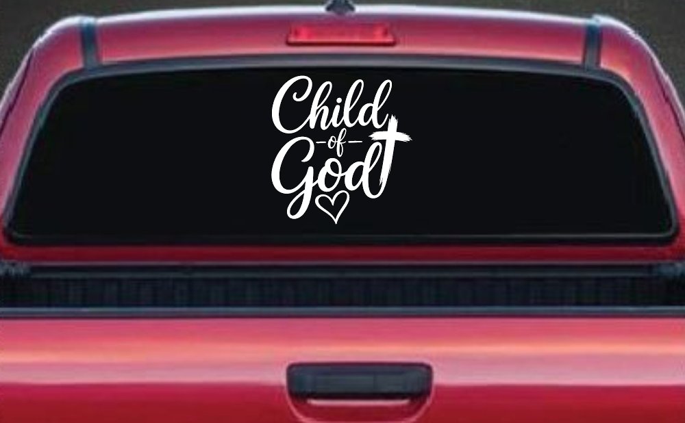 Child of God Car or Truck Vinyl Window Decal Sticker (White)