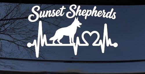 Sunset Shepherds Special Request Car or Truck Vinyl Window Decal Sticker (White)