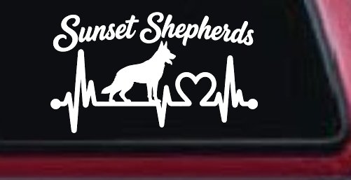 Sunset Shepherds Special Request Car or Truck Vinyl Window Decal Sticker (White)