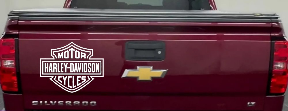 Harley Davidson Motorcycle Car or Truck Vinyl Window Decal Sticker (White)