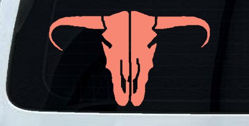 Long Horn Skull Mount Western Rodeo Farm Cowboy Car or Truck Window Decal Sticker