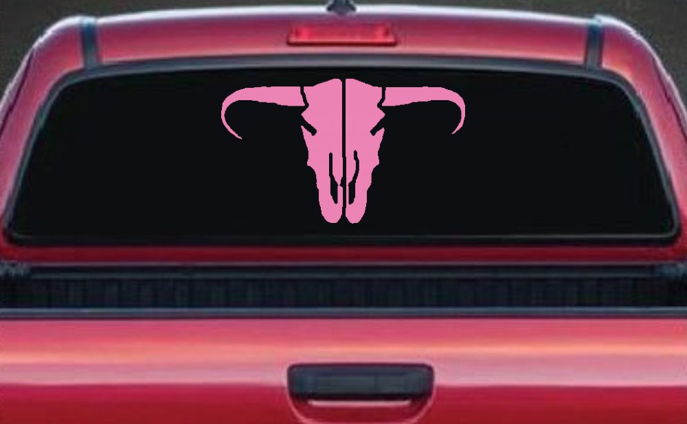 Long Horn Skull Mount Western Rodeo Farm Cowboy Car or Truck Window Decal Sticker