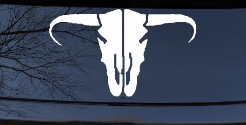 Long Horn Skull Mount Western Rodeo Farm Cowboy Car or Truck Window Decal Sticker