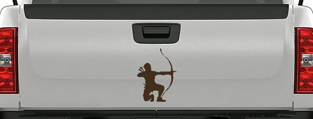Bow Hunter Hunting Car or Truck Window Decal Sticker (Brown)