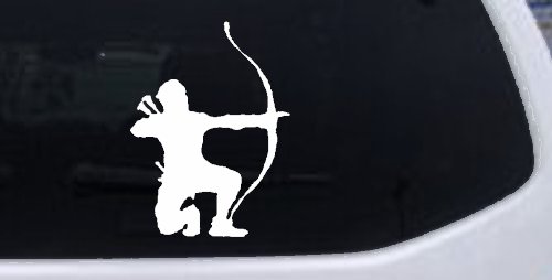Bow Hunter Hunting Car or Truck Window Decal Sticker (White)