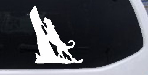 Dog Barking up Tree Hunting Car or Truck Window Decal Sticker