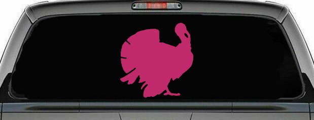 Turkey Animals Car or Truck Window Decal Sticker (Hot Pink)