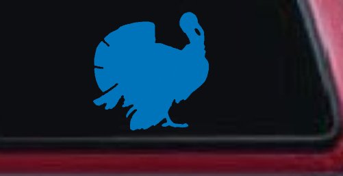 Turkey Animals Car or Truck Window Decal Sticker (Sky Blue)