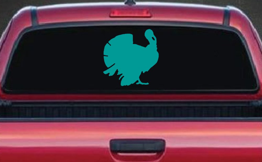 Turkey Animals Car or Truck Window Decal Sticker (Turquoise)