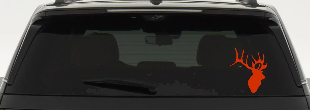 Deer Hunting Car or Truck Window Decal Sticker (Orange Red)