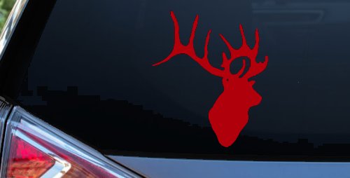 Deer Hunting Car or Truck Window Vinyl Decal Sticker (Red)