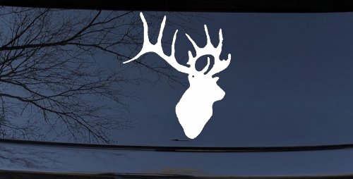Deer Hunting Car or Truck Window Decal Sticker (White)