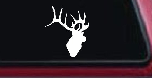 Deer Hunting Car or Truck Window Vinyl Decal Sticker (White)