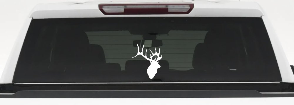 Deer Hunting Car or Truck Window Decal Sticker (White)