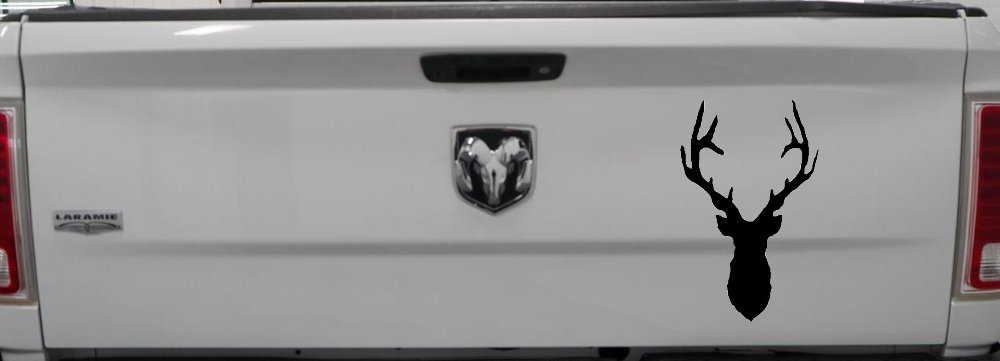 Deer Head Hunting Car or Truck Window Vinyl Decal Sticker (Black)