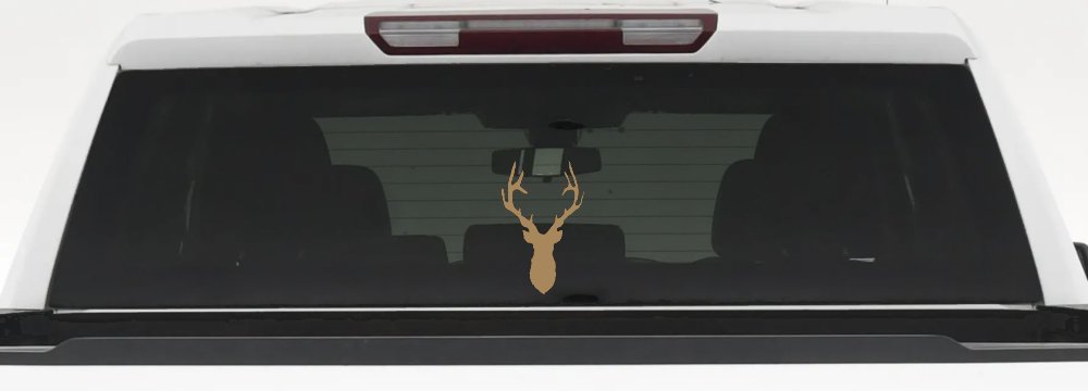 Deer Head Hunting Car or Truck Window Vinyl Decal Sticker (Light Brown)