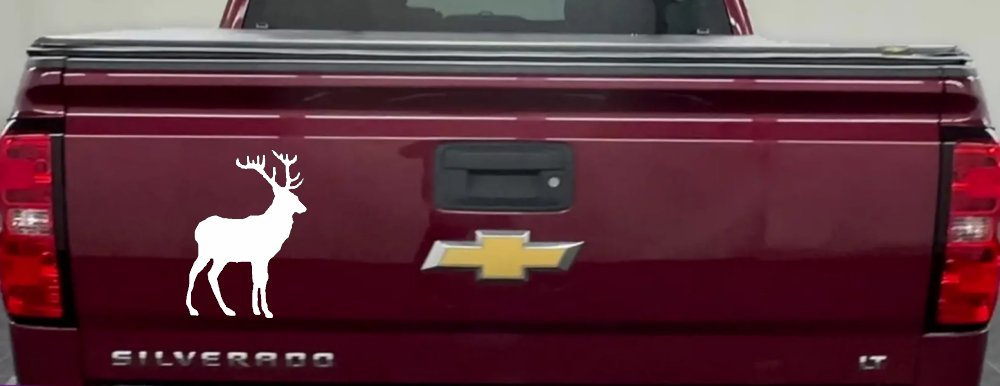 Deer Hunting Car or Truck Window Vinyl Decal Sticker (White)