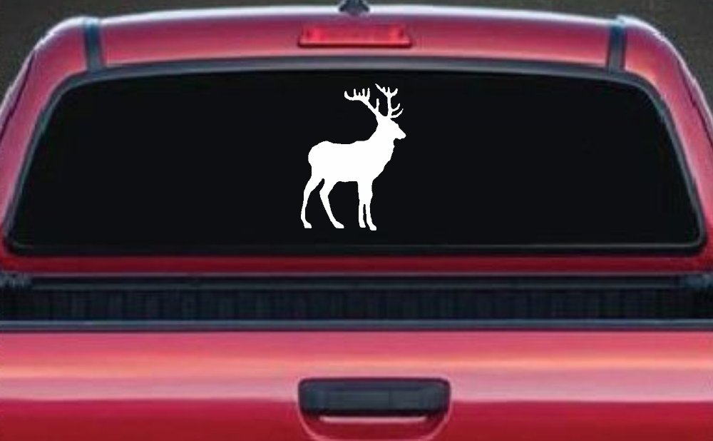 Deer Hunting Car or Truck Window Decal Sticker (White)