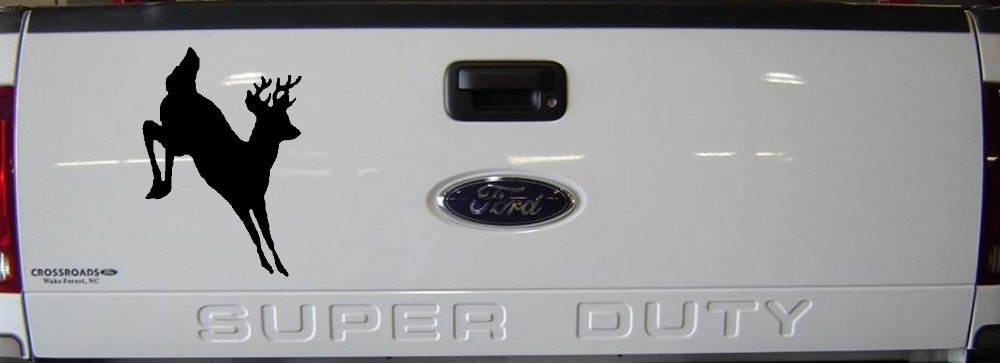 Deer Jumping Hunting Car or Truck Window Vinyl Decal Sticker (Black)