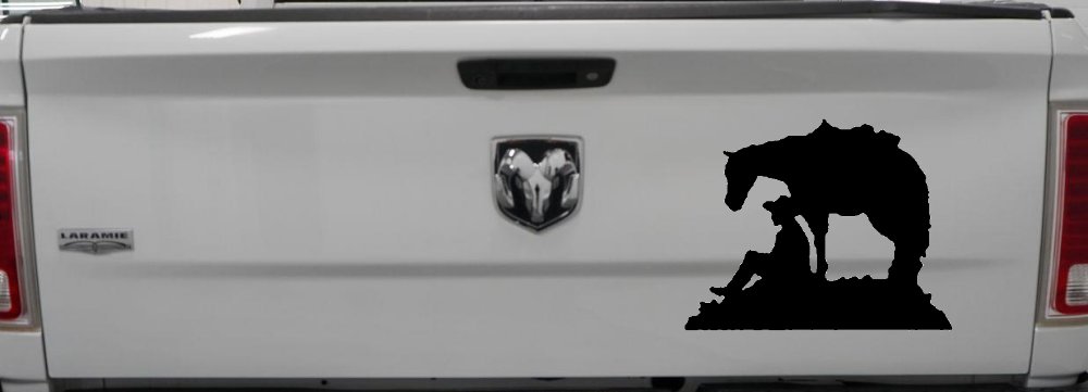 Cowboy and Horse Western Farm and Rodeo Car or Truck Window Decal Sticker
