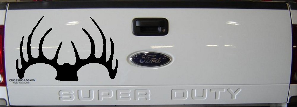 Deer Horns Hunting Car or Truck Window Decal Sticker (Black)
