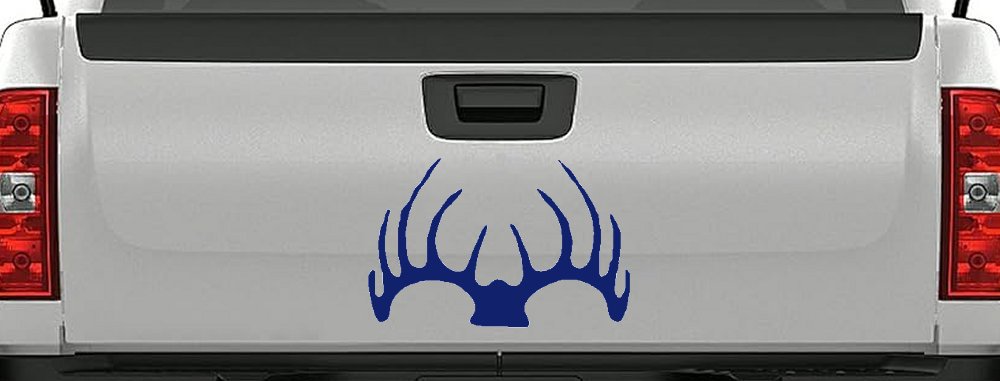 Deer Horns Hunting Car or Truck Window Decal Sticker (Navy)