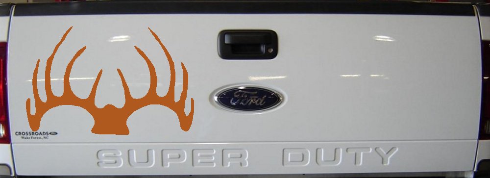 Deer Horns Hunting Car or Truck Window Decal Sticker (Nut Brown)